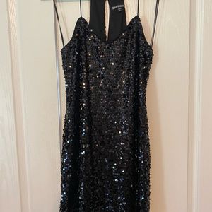Black shimmer party dress